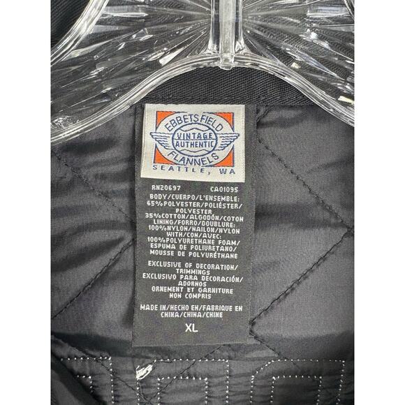 Ebbets Field Hebrew Orphan Asylum Jacket Men’s XL Black Quilted Zip Baseball NYC - Picture 3 of 16